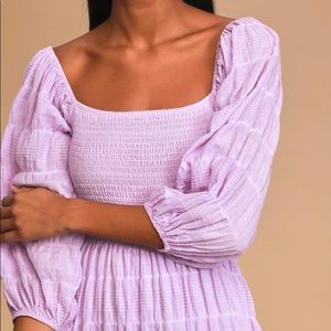 LUCCA RUE SMOCKED BODICE MAXI DRESS | LILAC